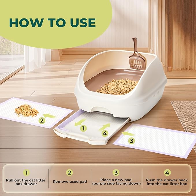 Cat Pads Refills for Tidy Cats Breeze Litter System - Super Absorbent 6-Layer Pads for Odor Control, Lavender Scented - 16.9" x 11.4" - Pack of 20 Litter Box Replacement Pads