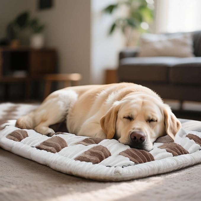 Dog Bed Mat for Car Back Seat Extenders, Washable Non-Slip Travel Cover for Back Seat - 24.8"x54", Brown