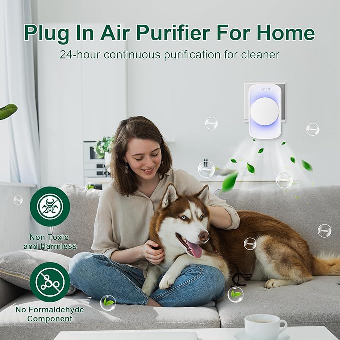 Air Ionizers for Home (6 Pack),Negative Ion Air Filter,Quiet Plug in air fresheners for Bedroom, Office, Kitchen,Garage,Portable Air Purifiers Odor, Smoke Dust, Pets, Mini Air Cleaner White
