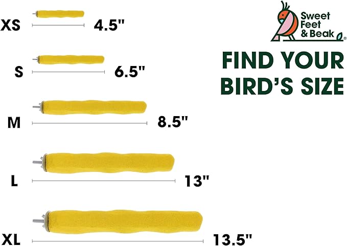 Comfort Grip Safety Perch for Bird Cages - Pedicure Perch for Birds to Keep Nails and Beaks in Top Condition - Safe Easy to Install Bird Cage Accessories - X-Small 4.5"