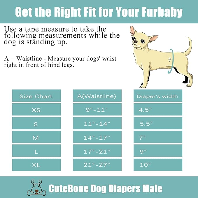 CuteBone Male Dog Diapers Small 3 Pack Halloween Puppy Diapers DM31S