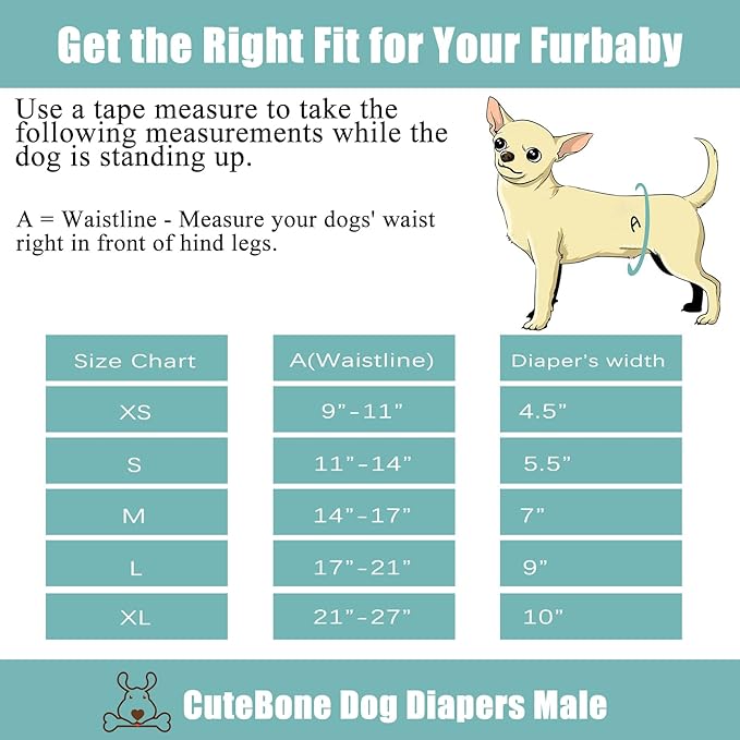 CuteBone Dog Diapers Male Washable Belly Band for Male Dogs Wraps Black 3pcs a Pack DM44S