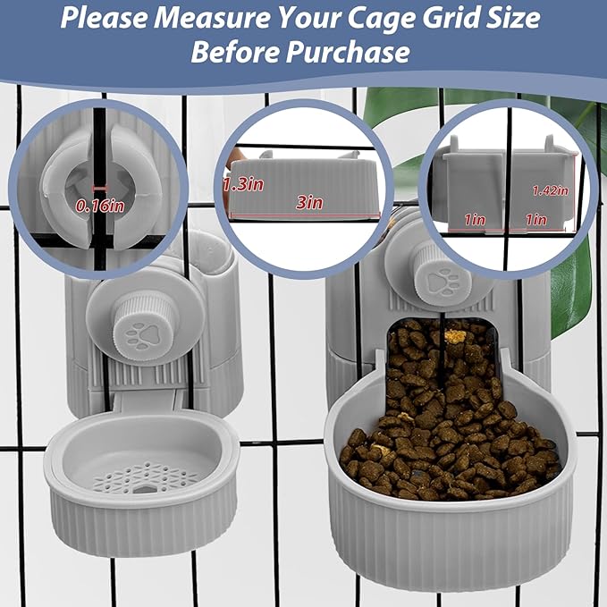 Fhiny Rabbit Water Bottle, 18oz Hanging Guinea Pig Water Bottle No Drip Gravity Automatic Bunny Water Dispenser for Cage Rabbit Waterer for Guinea Pig Bunny Chinchilla Ferret Cat Puppy