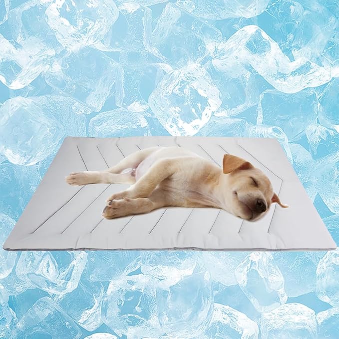 Dog Cooling Mat for Large Dogs 40 x 28''Self Coolings Foldable Cooling Pad,Q-MAX>0.5 Washable Ice Cool Fabric-Cool on Contact，Easy Washable Pet Pad for Kennel Sofa Floor Car Seats in Summer
