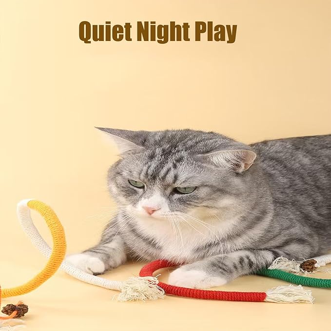 Celery Pets Cat Chew Rope,Catnip-Infused Organic Cotton Chew Rope Toys for Cats, Soft & Safe Dental Chew Toys for Indoor Cats, Self-Play and Teeth Cleaning (6PCS)