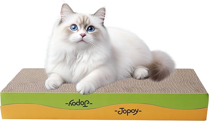 Cat Scratching Board, Corrugate Cat Scratcher for Indoor Cats with Catnip, Cat Scratch Pad with Scratch Textures Design, Cardboard Cat Scratcher with Double-Sided Usability