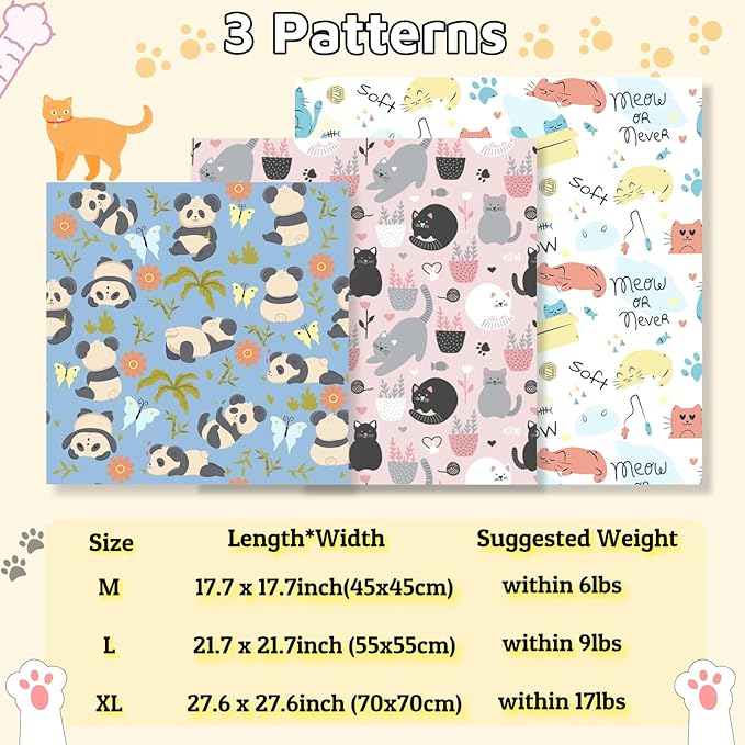 Cat Wrap for Grooming-Premium Cat Grooming Wrap Cat Restraint for Nail Clipping, Self-Adherent Soft Cat Blanket to Wrap Cat Anti-Scratch Anti-Escape Grooming Bag (Blue, M(Within 6lbs))