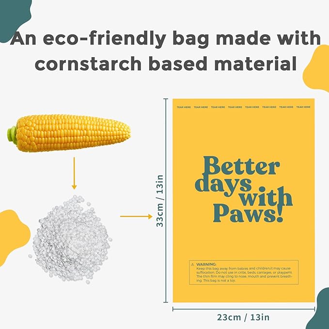Dog Poop Bags Rolls Biodegradable 100% Leak Proof Thickened Dog Waste Bags -270 Count 18 Rolls - Cornstarch Based Doggie Poop Bag for Puppy and Big Dogs(Unscented)