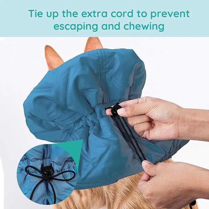 Cat Recovery Collar, Soft Adjustable Cat Cone Alternative, Lightweight Waterproof Fasteners Collars for Cats Kittens Puppies, After Surgery Stop Licking and Daily Use (Lake Blue, S(Neck5.5-9.8"))