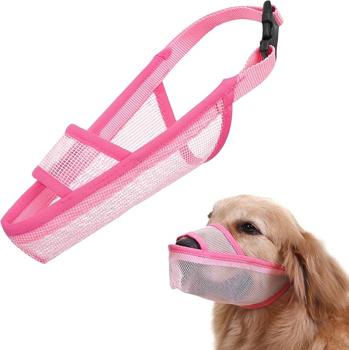 Crazy Felix Nylon Dog Muzzle for Small Medium Large Dogs Dachshund Beagle Poodle Labrador, Air Mesh Breathable and Drinkable Pet Mouth Guard for Anti-Biting Chewing Scavenging