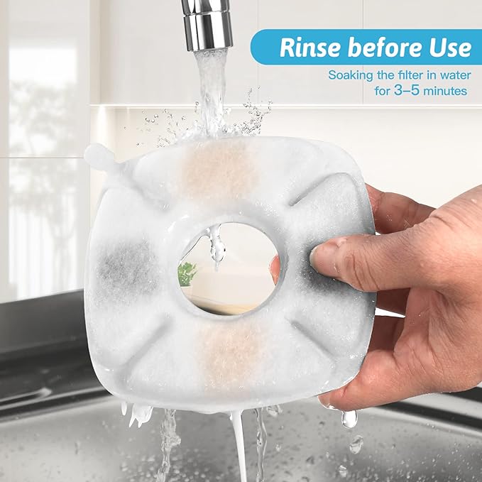 40 Pcs Cat Fountain Replacement Filters 20 Pack Cat Water Fountain Replacement Filters with 20 Pack Pre-Filter Sponges, Pet Fountain Filter Fit for 95oz/2.8L Automatic Pet Fountain Cat Water Fountain