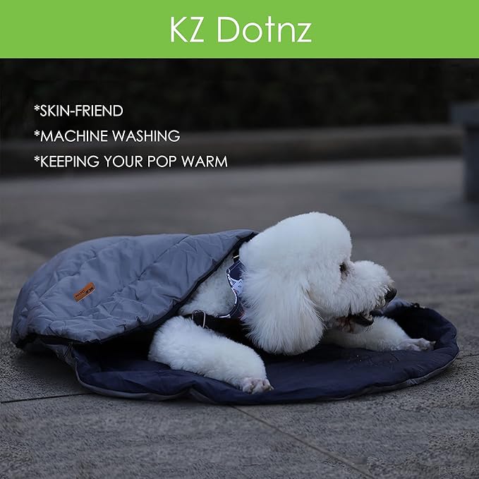 Camping Dog Sleeping Bag, Waterproof Warm Pet Bed Cave, Packable Washable Dog Bed Mat with Compression Bag