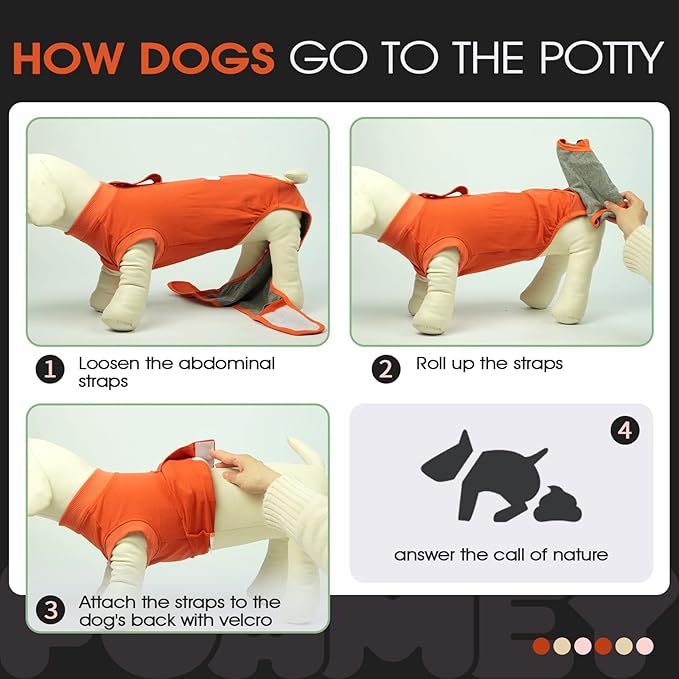 FUAMEY Dog Recovery Suit Male,Dogs Surgery Neuter Suits Puppy Spay Shirts for Female Protect Dog's Skin Anti Licking Abdominal Wounds Doggie Onesie Pet Bodysuit Alternative to Cone Orange M