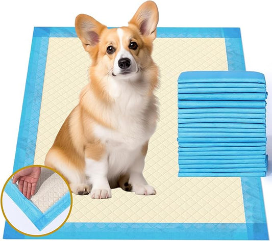 Gardner Pet Ultra Absorbent Thicker Dog Pee Pads Rugular 22"x22" Leak-Proof Odor-Control Small Blue Puppy Training Pads Full Edge-Wrapping Pad for Dogs Dogs, Puppies, Doggie, Cats, Rabbits - 50 Ct