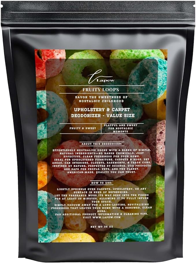 Fruity Loops Carpet Freshener Powder Refill 36 oz | Powerful Odor Eliminator for Home | Upholstery Deodorizer | Carpet Deodorizer | Pet Urine | Cat Litter Box