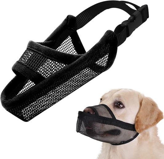 Crazy Felix Nylon Dog Muzzle for Small Medium Large Dogs Dachshund Beagle Poodle Labrador, Air Mesh Breathable and Drinkable Pet Mouth Cover for Anti-Biting Chewing Scavenging(Black,S)