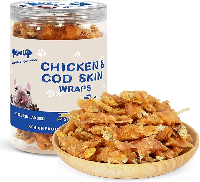 Dog Treats Chicken & Fish, High in Protein and Omega-3, for Large Small Dogs, 10.5 oz