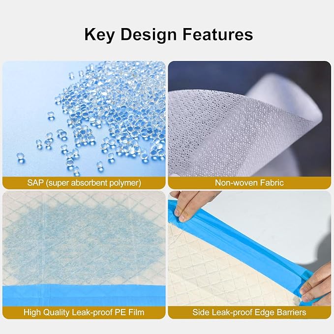 Gardner Pet Ultra Absorbent Thicker Dog Pee Pads Extra Large XL 28"x34" Leak-Proof Odor-Control Blue Puppy Training Pads Full Edge-Wrapping Pad for Dogs Dogs, Puppies, Doggie, Cats, Rabbits - 30 Ct