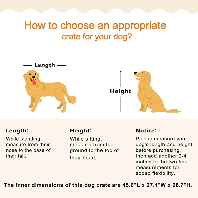 48" Heavy Duty Dog Crate Furniture for Extra Large Dogs, Enclosed Design with 0.5 inch Holes, Indestructible Metal Kennel for High Anxiety Dogs, Chew Proof Pet Cage House Indoor, Brown