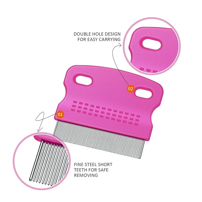 6 Pieces Pet Lice Combs Dog Grooming Flea Cat Tear Stain Comb for Removal Dandruff, Hair Stain, Nit(White, Yellow, Green, Purple, Orange, Dark Blue)