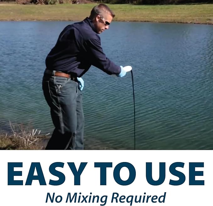 Airmax Pond Dye Plus, Nature's Blue Colorant & Natural Beneficial Bacteria, Large Pond & Lake Water Clarifier & Color Treatment, Shade Plants & Algae from Sunlight, Fish & Livestock Safe, 1 Gallon