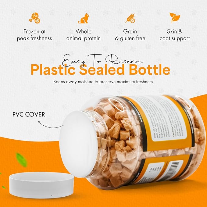 Freeze-Dried Salmon Treats for Cats & Dogs – 100% Wild Caught, Single Ingredient, High-Protein, Healthy Snack – No Additives or Preservatives – 5.3oz - Inspected & Tested in USA