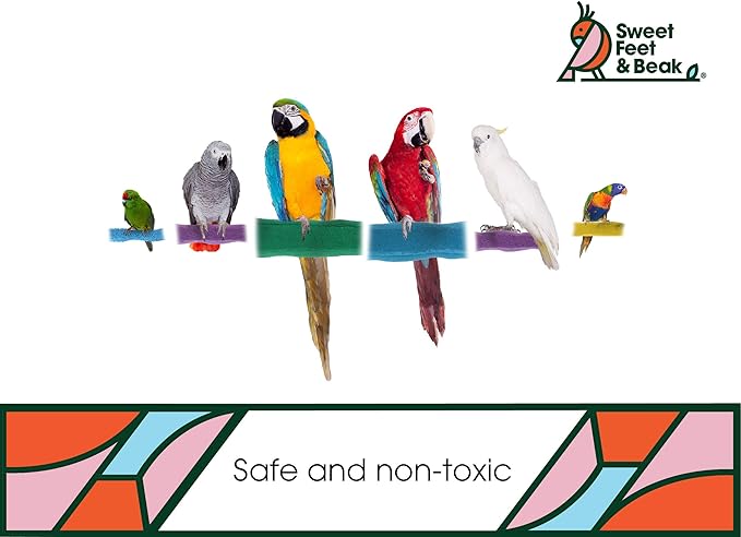 Comfort Grip Safety Perch for Bird Cages - Pedicure Perch for Birds to Keep Nails and Beaks in Top Condition - Safe Easy to Install Bird Cage Accessories - XL 13.5"