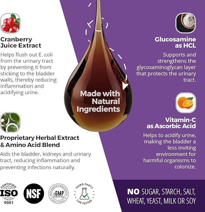 Cat & Dog Urinary Tract Treatment, Bladder & Kidney Support for Dogs and Cats, Powerful Yet Gentle Pet Care, with Liquid Cranberry & Glucosamine, Salmon Flavor, 6 oz Bottle, 1 Pack