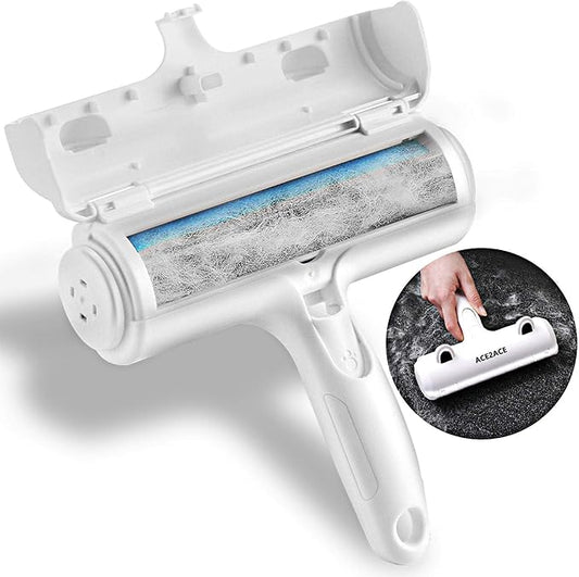 ACE2ACE Pet Hair Removal Tool, Lint Roller Brush for Cats and Dogs, Reusable Self Clean Pet Fur Remover, Pet Hair Remover for Laundry, Carpet, Furniture, Couch, Sofa and Bedding