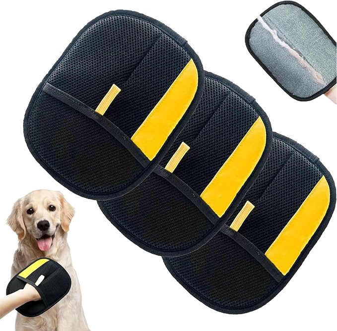 3pc Pet Hair Removal Glove,Pet Grooming Gloves,Cat Grooming for Hair Removal,Versatile Reusable Pet Hair Remover Glove