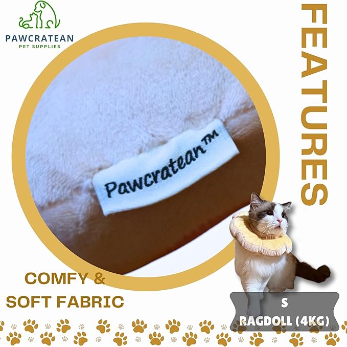 Adjustable Comfy Flower Style Elizabeth Collar for Cats Puppies Soft Recovery Cone Pet Protective Neck Collar (Yellow, Medium)