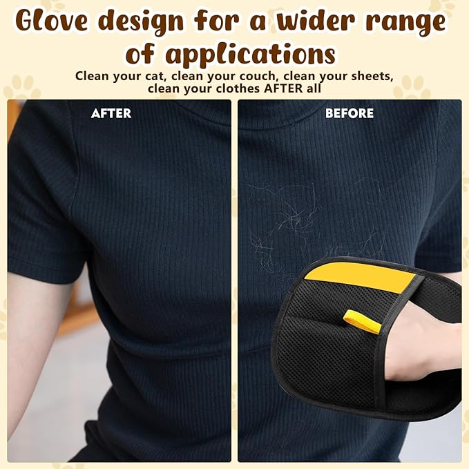 5Pcs Electrostatic Pet Hair Removal Glove for Dogs & Cats, Reusable Grooming Pet Hair Remover Tool for Couch, Carpet, Curtain