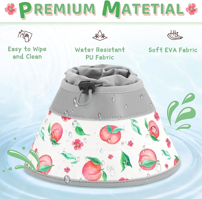 Cat Cone Collar Soft to Stop Licking, Adjustable, Foldable Lightweight Kitten Cones After Surgery Recovery for Cats & Kittens, Cat Cone Alternative (PinkWhite, L)