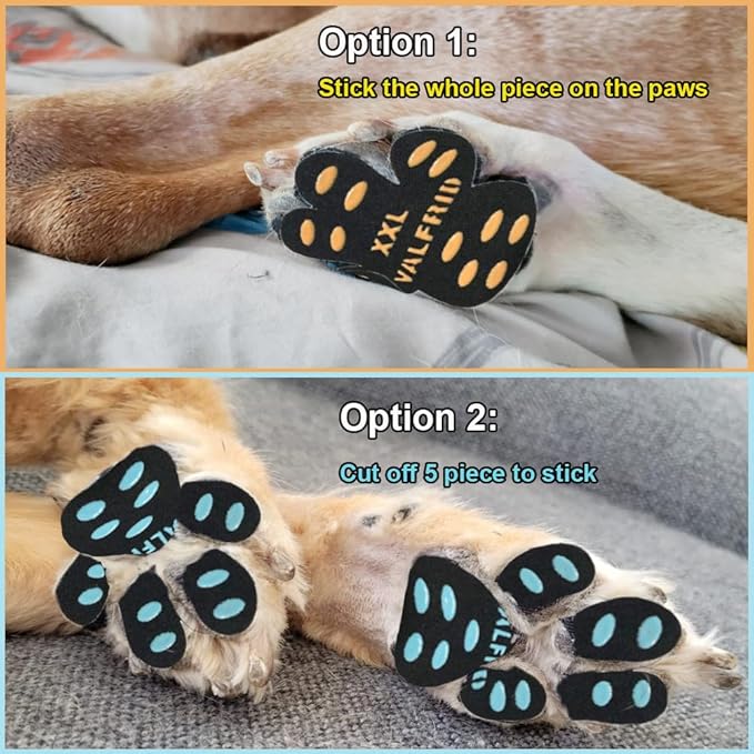 Dog Paw Pads Anti-Slip Paw Protector,15 Sets-60 Pads Keeps Dogs from Slipping On Hardwood Floors,Traction Control Non-Skid Stronger Adhesive for Senior Dogs and Weak Paws Multicolor L