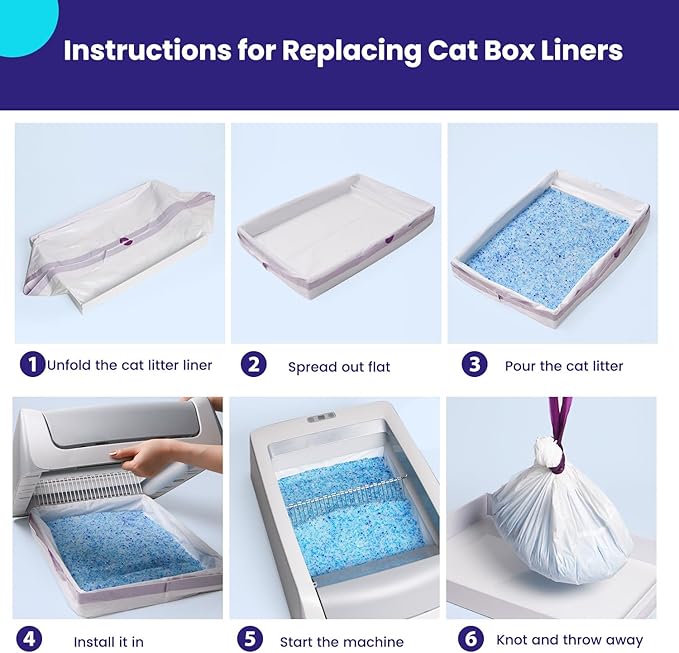 12 Count Litter Box Liners, Waste Bags Compatible with Pet-safe ScoopFree Self-Cleaning Litter Box Tray, Drawstring Litter Bags for Reusable Tray, Pre-Separated (38"L x 14.5"W x 7.8"H)
