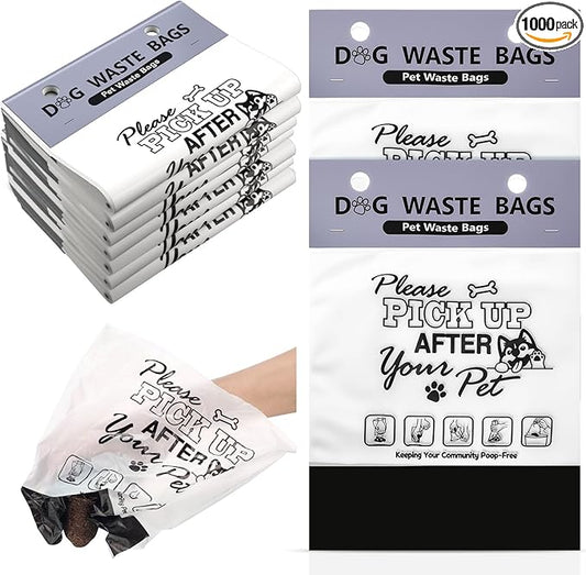 Ireer 1000 Pcs Thick Header Dog Waste Bags Bulk Dog Poop Station Refills Pet Waste Bags Thicker Leakproof Disposal No More Warm Yuck Feeling for Home Outdoor Parks Communities Hoas