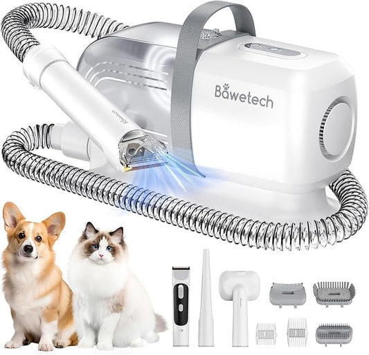 Dog Grooming Vacuum, Bawetech B2 5-in-1 Pet Grooming Kit with Dog Clipper, 11000Pa Suction | 2L Capacity | 113℉ Dryer | Low Noise Pet Hair Removal Tool Pet Supplies, 2025 Upgraded