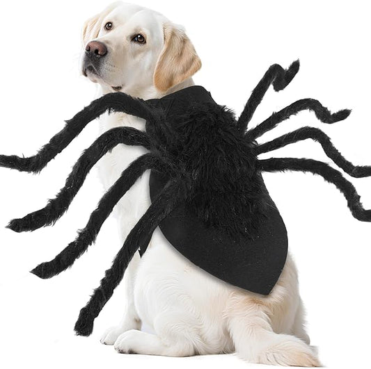Dogs Halloween Spider Costume for Small Medium Large Dogs, Scary Spider Cosplay Apparel for Pets Cats Dogs Funny Halloween Outfits Clothes
