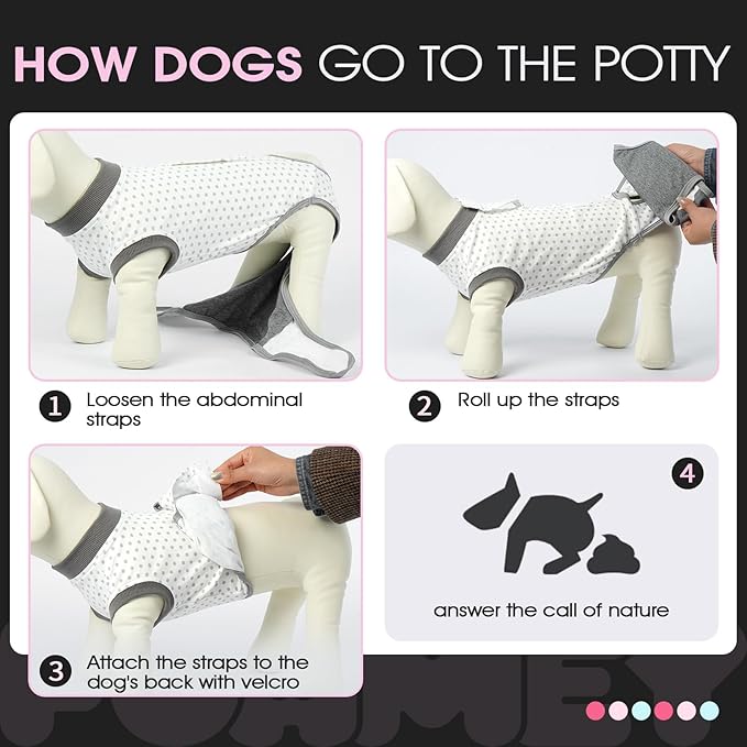 FUAMEY Dog Recovery Suit Male,Dogs Surgery Neuter Suits Puppy Spay Shirts for Female Protect Dog's Skin Anti Licking Abdominal Wounds Doggie Onesie Pet Bodysuit Alternative to Cone Polka Dot XL