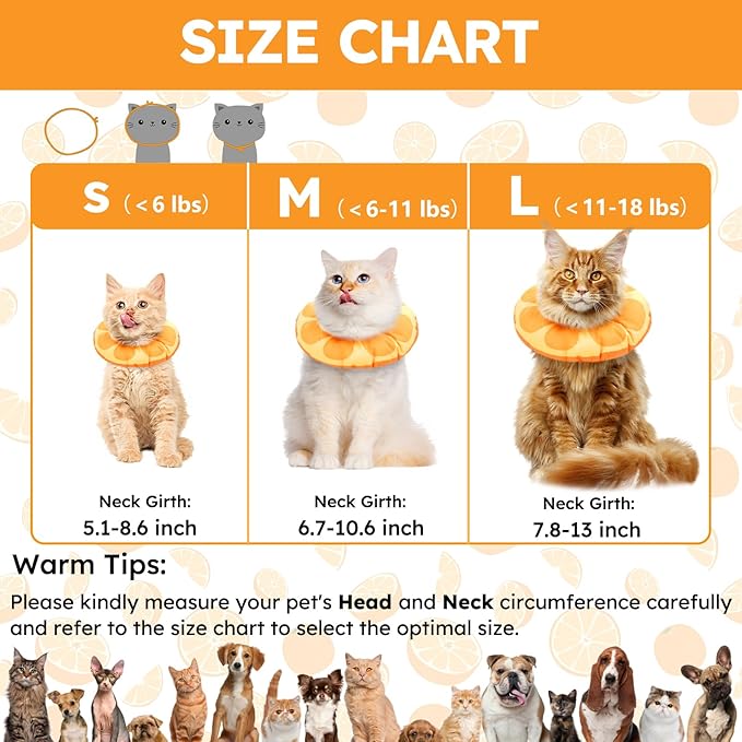 Cat Cone Collar Soft, Waterproof Cat Recovery Collar for Wound Healing Cute Cat Donut Adjustable Cat Cones to Stop Licking Comfortable Neck Elizabethan Collars for Cats Kittens After Surgery