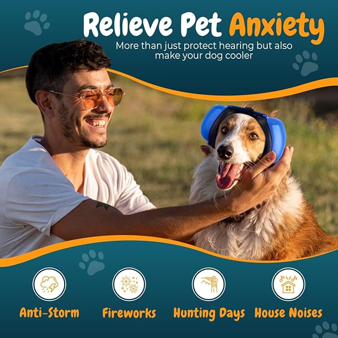 Dog Ear Muffs for Noise Protection, 29dB NRR Dog Earmuffs, Noise Cancelling Headphones for Dogs