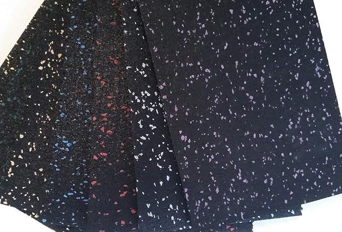 American Floor Mats 1/4in (7mm) Thick 10% Blue/Grey 4' x 15' Heavy Duty Rubber Rolls, Protective Exercise Mats, Home Gym Rubber Flooring