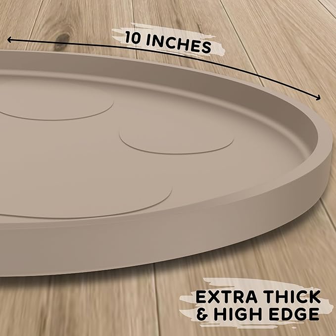 Dog Food Mat Round 10" - Raised Edges Dogs Mat for Food and Water Prevent Spill, Waterproof Cat Food Mats Protect Floors, Easy Clean Dog Bowl Mats for Food and Water, Silicone Pet Feeding Placemats