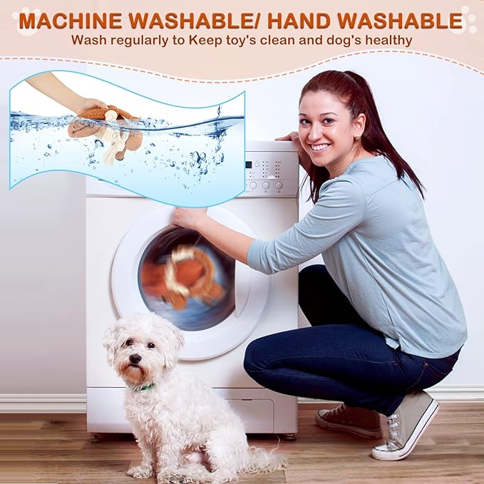 Dog Toys,Squeaky Dog Chew Toy with Crinkle Paper,Interactive Tough Plush Rope Toys for Small Medium Large Dogs with Gift Boxes