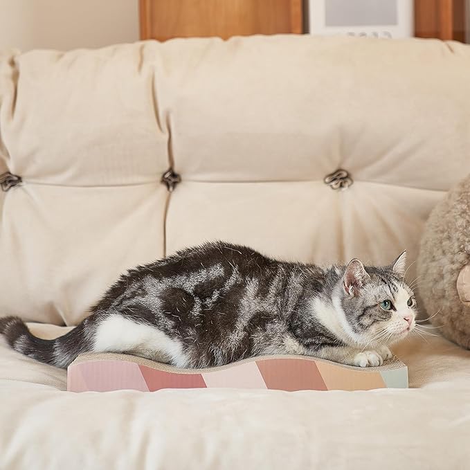 Cat Scratch Pad Cardboard cat scratchers for Indoor Cats Reversible Large Wide Corrugated with Catnip(1pcs)