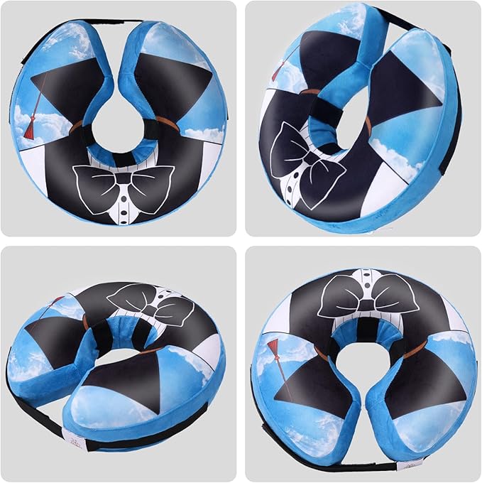 CuteBone Inflatable Dog Donut Collar with Removable Soft Fleece Covers for Small/Medium/Large Dogs and Cats After Surgery GWB13M