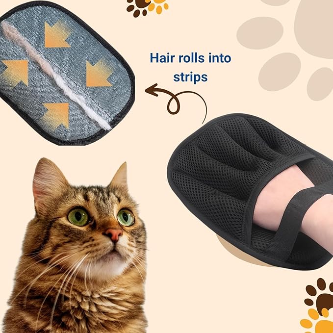 5-Pack Pet Hair Removal Gloves,Electrostatic Pet Hair Remover Tool,Dog Hair Remover Furniture Reusable & Washable Grooming Mitts,Lint & Fur Remover for Clothes, Carpets, Car Seats