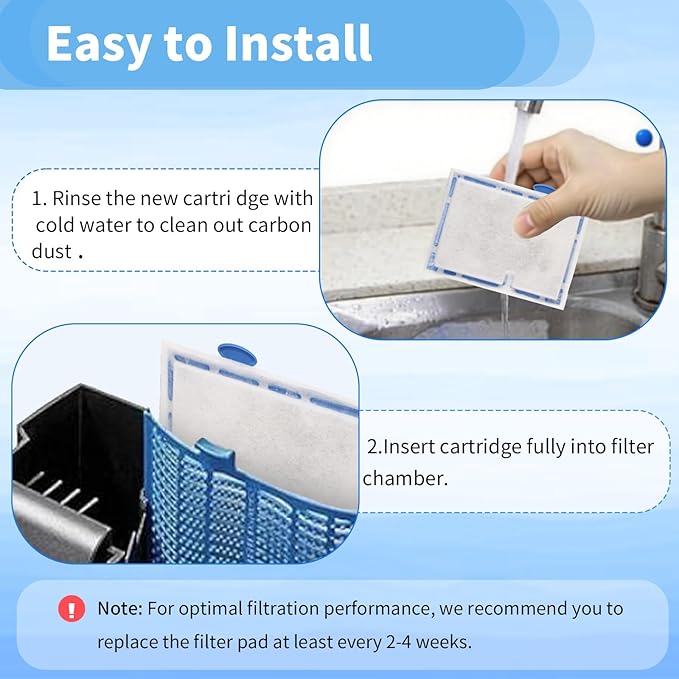 4 Packs Small Aquarium Filter Cartridges Replacement Filter Pad Compatible with QuietFlow E Internal Power Filter 10 and 1/2.5/5 Gallon Minibow Aquarium Filters