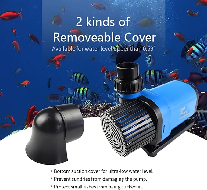 CONQUERALL 2640GPH 65W 24.5ft DC 24V Sine Wave Quite Submersible and Inline Pump for Fish Tank, Fountains, Hydroponics, Waterfalls, Aquariums, Fresh and Sea Water CHS-10000 NdFeB Magnet 3year