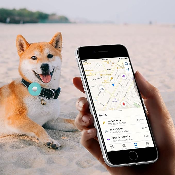 Airtag Holder for Dog Collar, Cibaabo Silicone Air Tag Case Cover Compatible with Apple Airtags for 0.8-1.2inch Cat Pet Collar Harness Loop